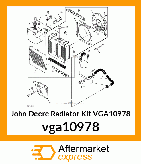 RADIATOR KIT, KIT, COOLING ASSEMBLY vga10978