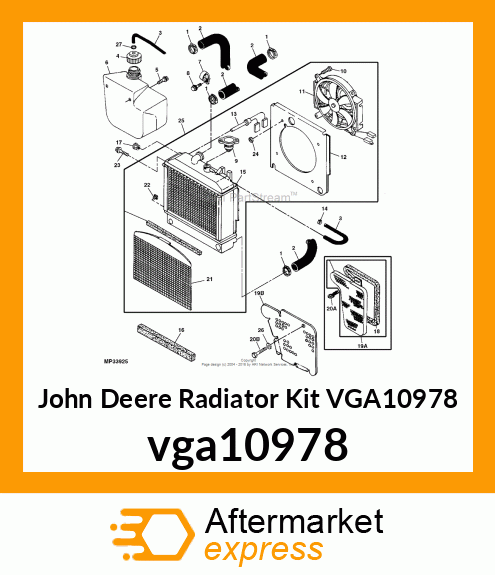 RADIATOR KIT, KIT, COOLING ASSEMBLY vga10978