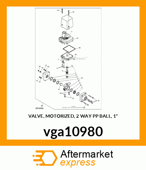 VALVE, MOTORIZED, 2 WAY PP BALL, 1" vga10980