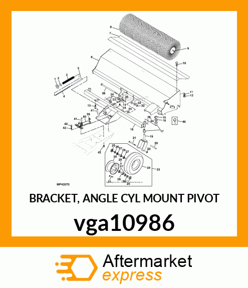 BRACKET, ANGLE CYL MOUNT PIVOT vga10986