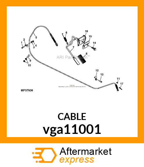 CABLE AY, THROTTLE 6X4 vga11001