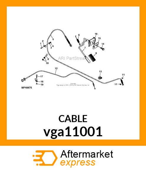 CABLE AY, THROTTLE 6X4 vga11001