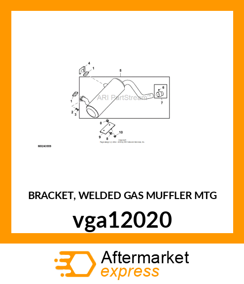 BRACKET, WELDED GAS MUFFLER MTG vga12020