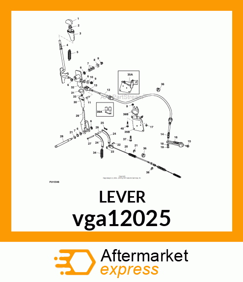 LEVER, GEAR SHIFT, UPPER vga12025