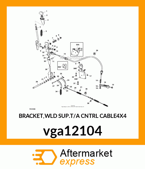 BRACKET,WLD SUP.T/A CNTRL CABLE4X4 vga12104