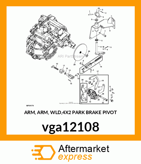 ARM, ARM, WLD,4X2 PARK BRAKE PIVOT vga12108