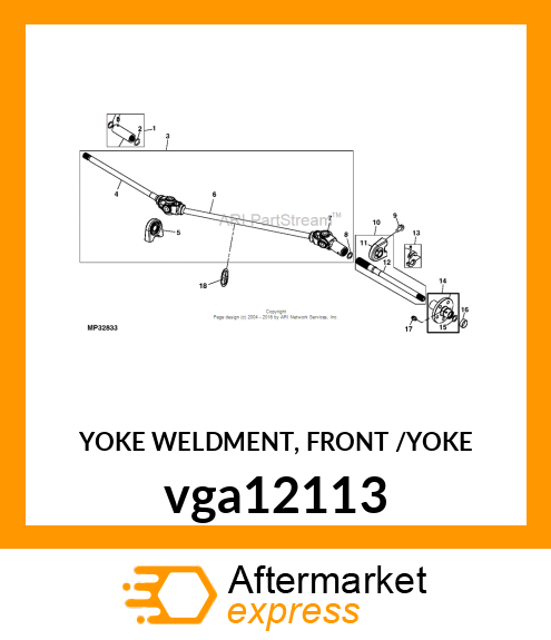 YOKE WELDMENT, FRONT /YOKE vga12113