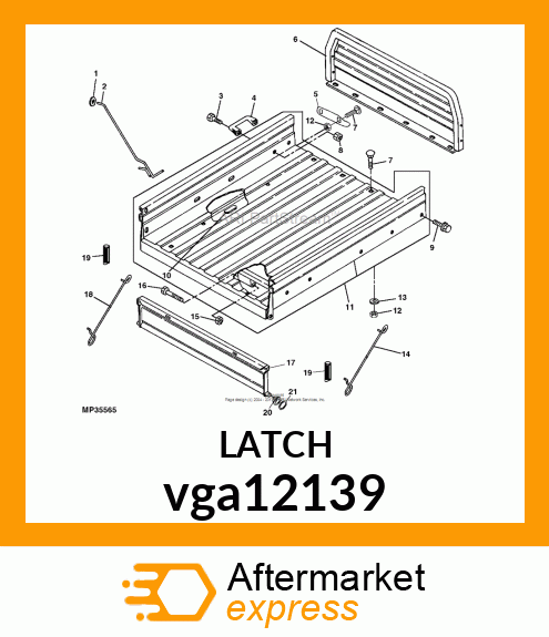 LATCH, LH TAILGATE vga12139