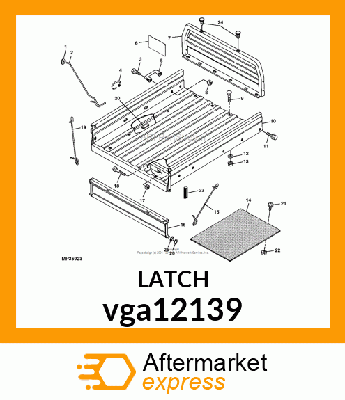 LATCH, LH TAILGATE vga12139