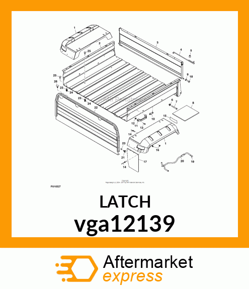 LATCH, LH TAILGATE vga12139