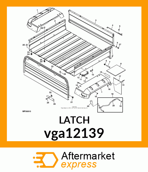 LATCH, LH TAILGATE vga12139