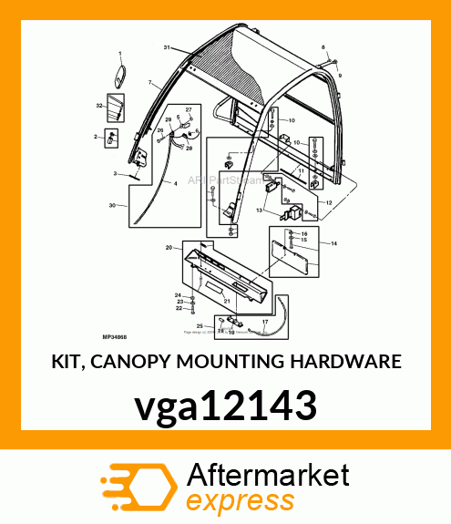 KIT, CANOPY MOUNTING HARDWARE vga12143