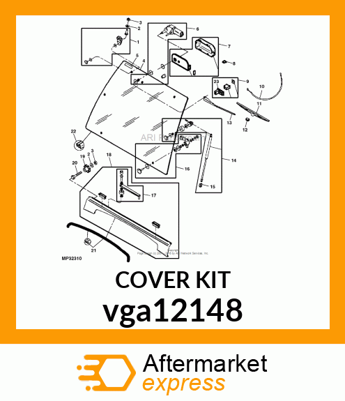 COVER KIT, KIT, WIPER MOTOR COVER vga12148