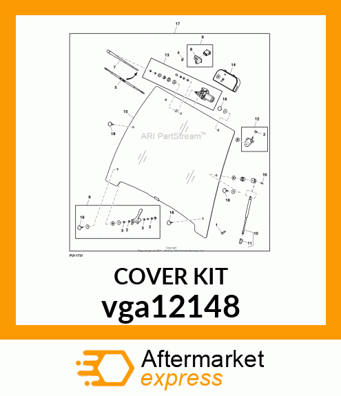 COVER KIT, KIT, WIPER MOTOR COVER vga12148