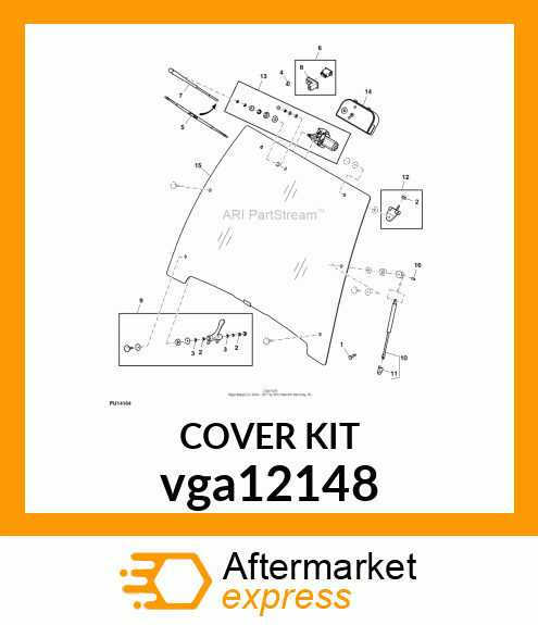 COVER KIT, KIT, WIPER MOTOR COVER vga12148