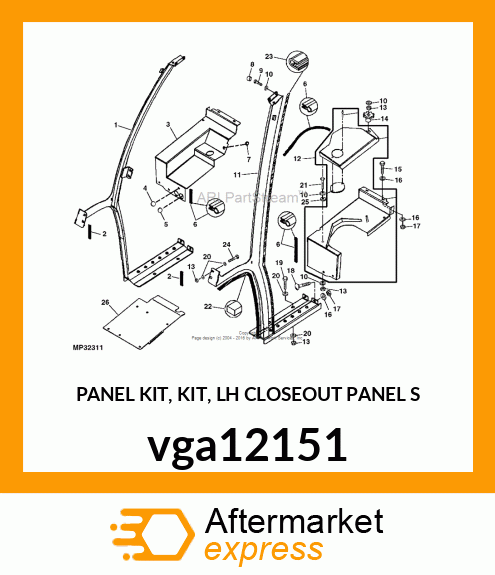 PANEL KIT, KIT, LH CLOSEOUT PANEL S vga12151