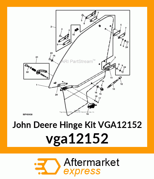 HINGE KIT, KIT, RIGHT HINGE VGA12152