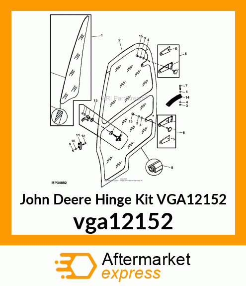 HINGE KIT, KIT, RIGHT HINGE VGA12152