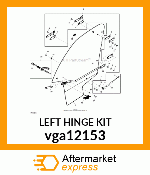 HINGE KIT, KIT, LEFT HINGE vga12153