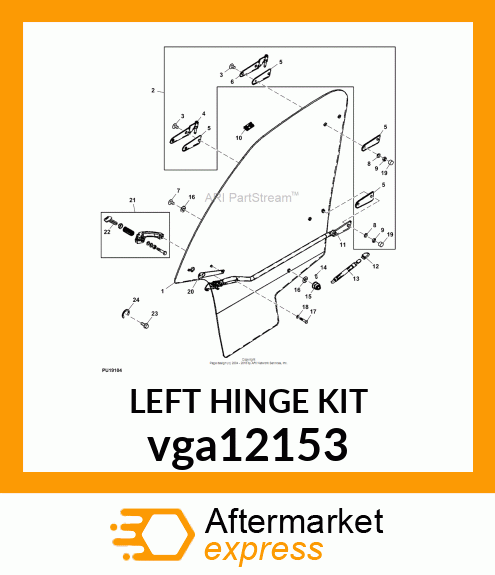 HINGE KIT, KIT, LEFT HINGE vga12153