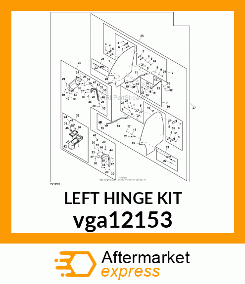 HINGE KIT, KIT, LEFT HINGE vga12153