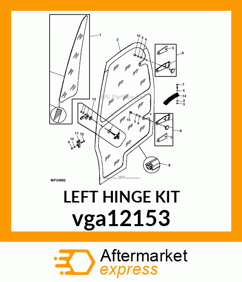 HINGE KIT, KIT, LEFT HINGE vga12153