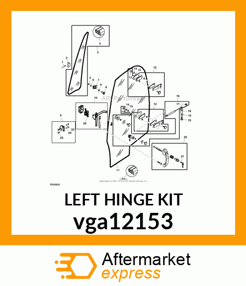 HINGE KIT, KIT, LEFT HINGE vga12153