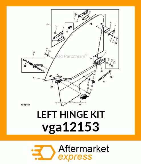 HINGE KIT, KIT, LEFT HINGE vga12153