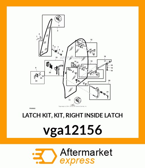 LATCH KIT, KIT, RIGHT INSIDE LATCH vga12156