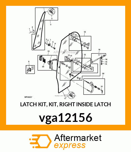 LATCH KIT, KIT, RIGHT INSIDE LATCH vga12156