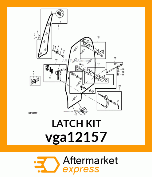 LATCH KIT, KIT, LEFT INSIDE LATCH vga12157