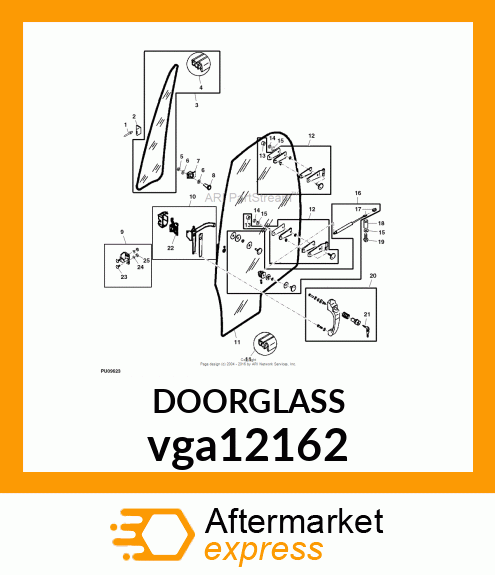 GLASS, RH DOOR WITH SEAL vga12162