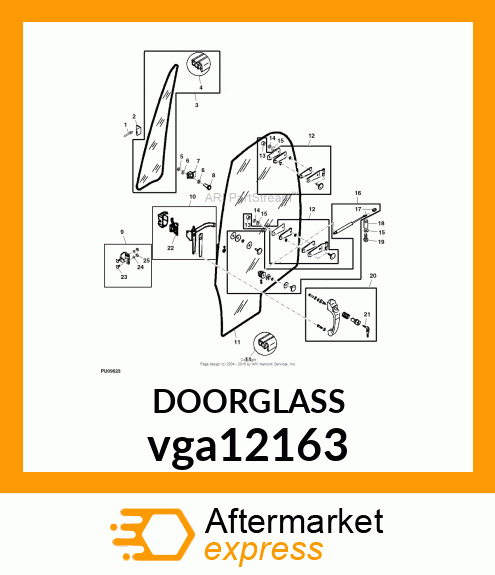 WINDOWPANE, GLASS, LH DOOR WITH SEA vga12163