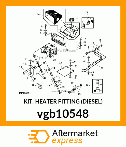 KIT, HEATER FITTING (DIESEL) vgb10548