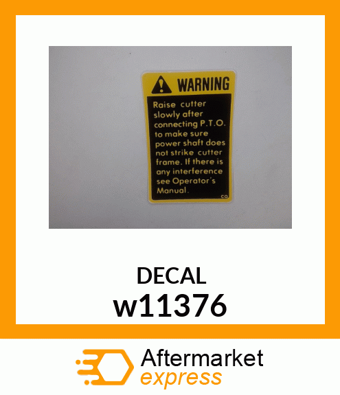 SAFETY SIGN, LABEL (WARNING) w11376