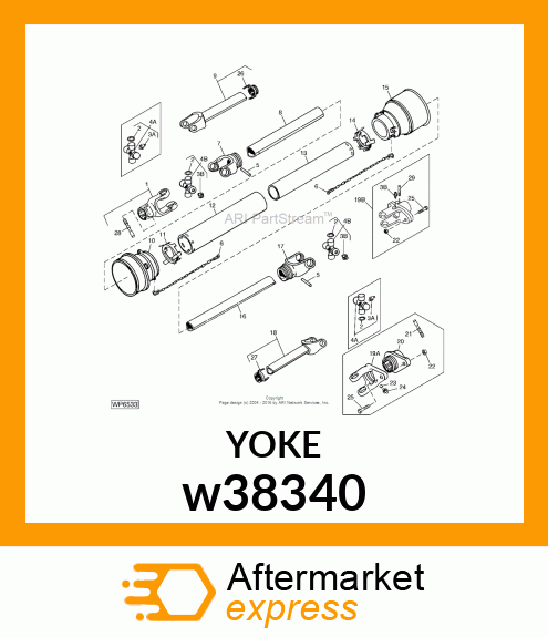 YOKE, SHEAR HUB, 1 w38340