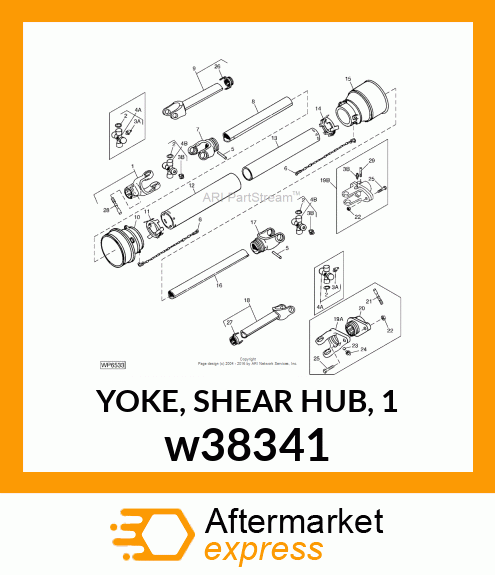 YOKE, SHEAR HUB, 1 w38341