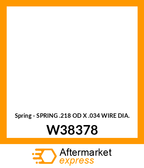 Spring - SPRING .218 OD X .034 WIRE DIA. W38378