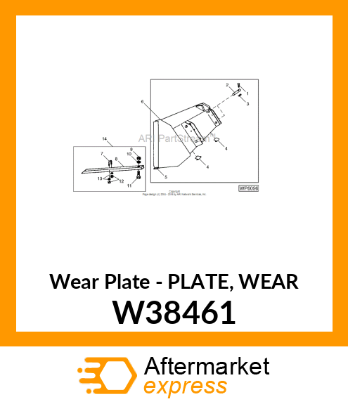 Wear Plate - PLATE, WEAR W38461