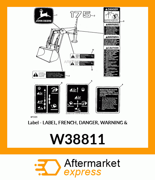 Label - LABEL, FRENCH, DANGER, WARNING & W38811