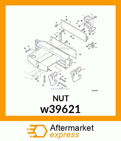 NUT, METRIC, HEX FL, SELF LOCKING w39621