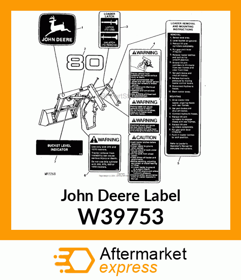 LABEL, LOADER REMOVAL (ENGLISH) W39753