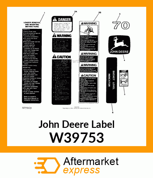 LABEL, LOADER REMOVAL (ENGLISH) W39753