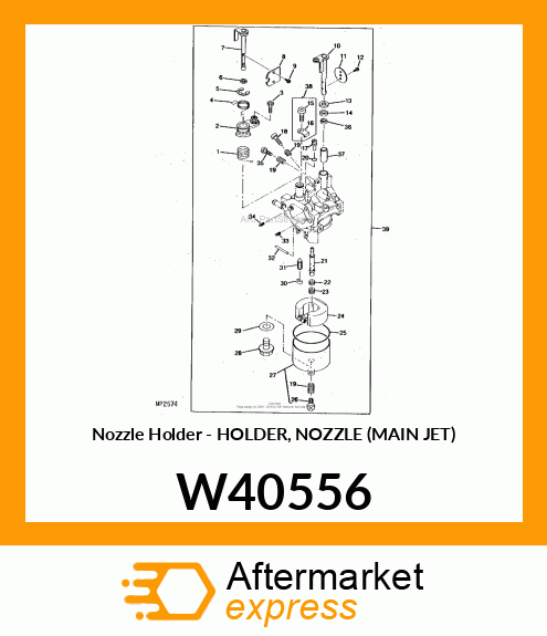 Nozzle Holder - HOLDER, NOZZLE (MAIN JET) W40556