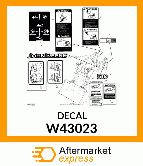 Safety Sign - LABEL, WARNING (ENGLISH) W43023