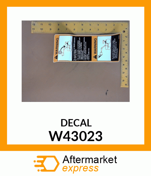 Safety Sign - LABEL, WARNING (ENGLISH) W43023