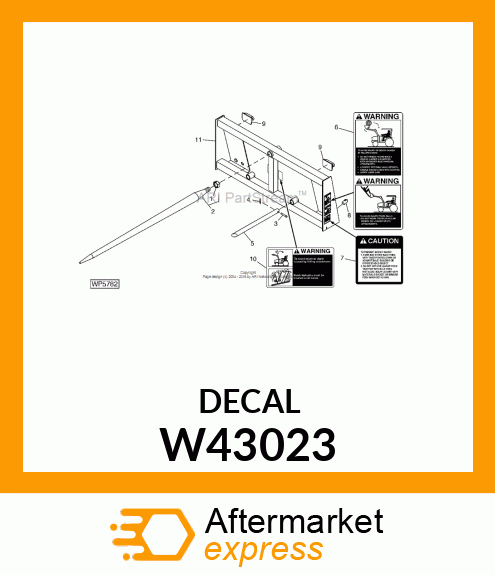 Safety Sign - LABEL, WARNING (ENGLISH) W43023