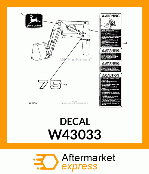 LABEL, WARNING amp; CAUTION, ENGLISH W43033