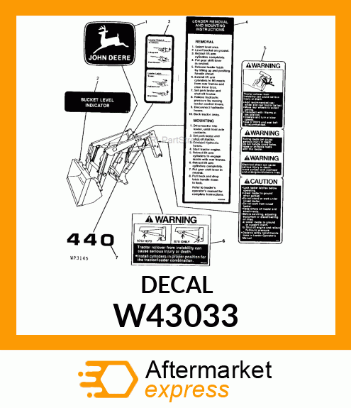 LABEL, WARNING amp; CAUTION, ENGLISH W43033