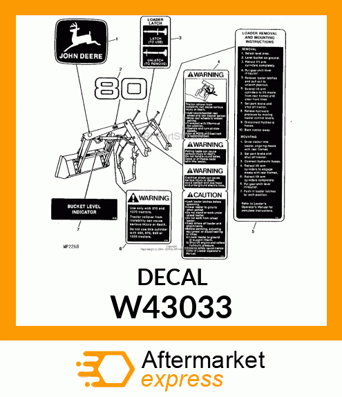 LABEL, WARNING amp; CAUTION, ENGLISH W43033